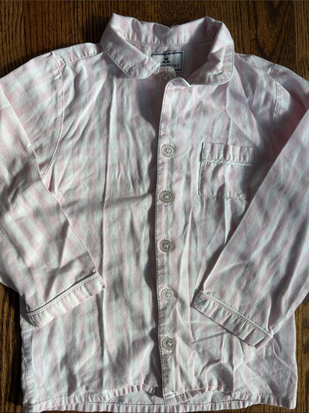 Petite Plume Twill Pajama Set in Pink Gingham, size 6. Excellent condition